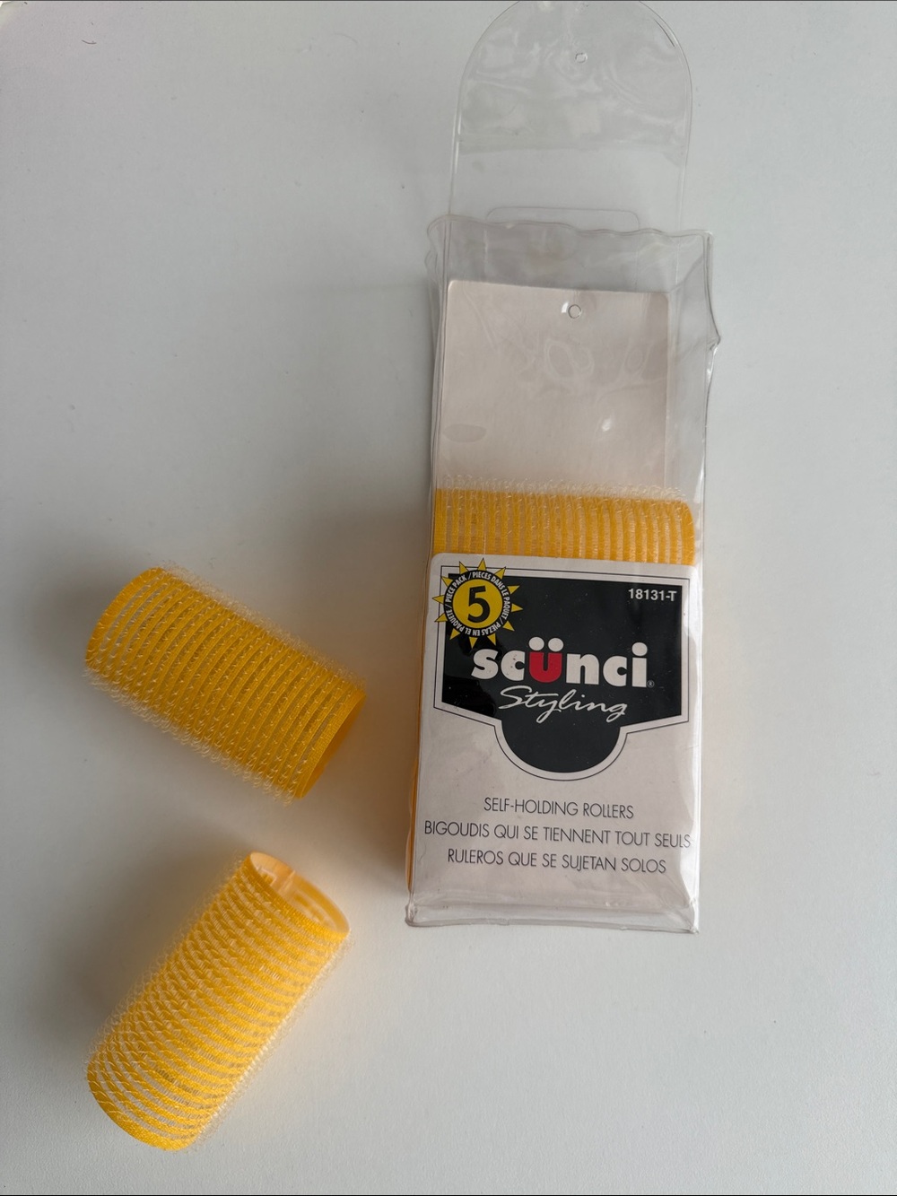 Vintage - 1999 - Scunci Styling - Yellow - Self-Holding Hair Rollers - Medium 5